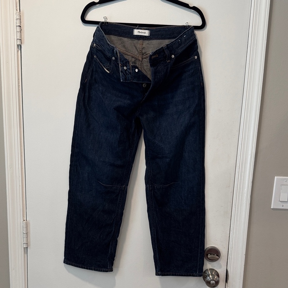 Madewell Women's Dark Blue darted barrel Jeans